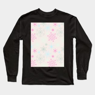 Falling Snowflakes - Sweet Pastel - Minimalist Colorful Holidays Long Sleeve T-Shirt